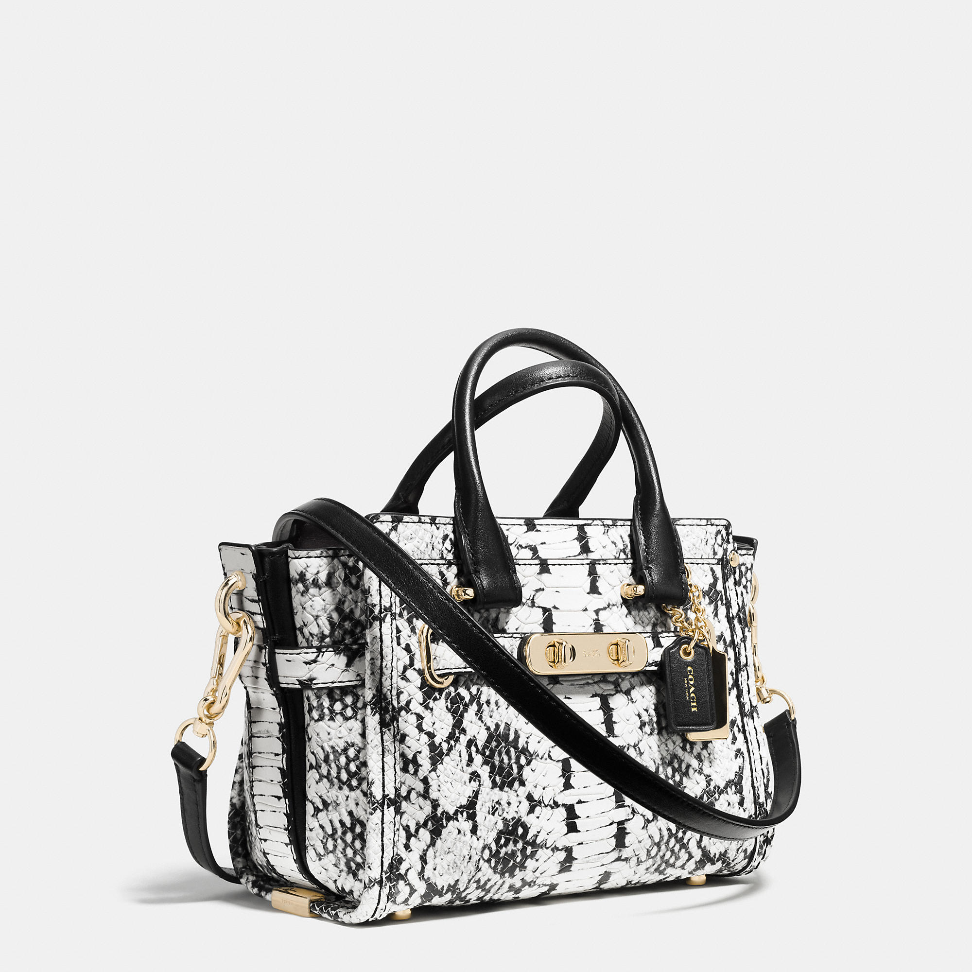 Portable Multi-Function Coach Swagger 20 In Colorblock Exotic Embossed Leather | Coach Outlet Canada
